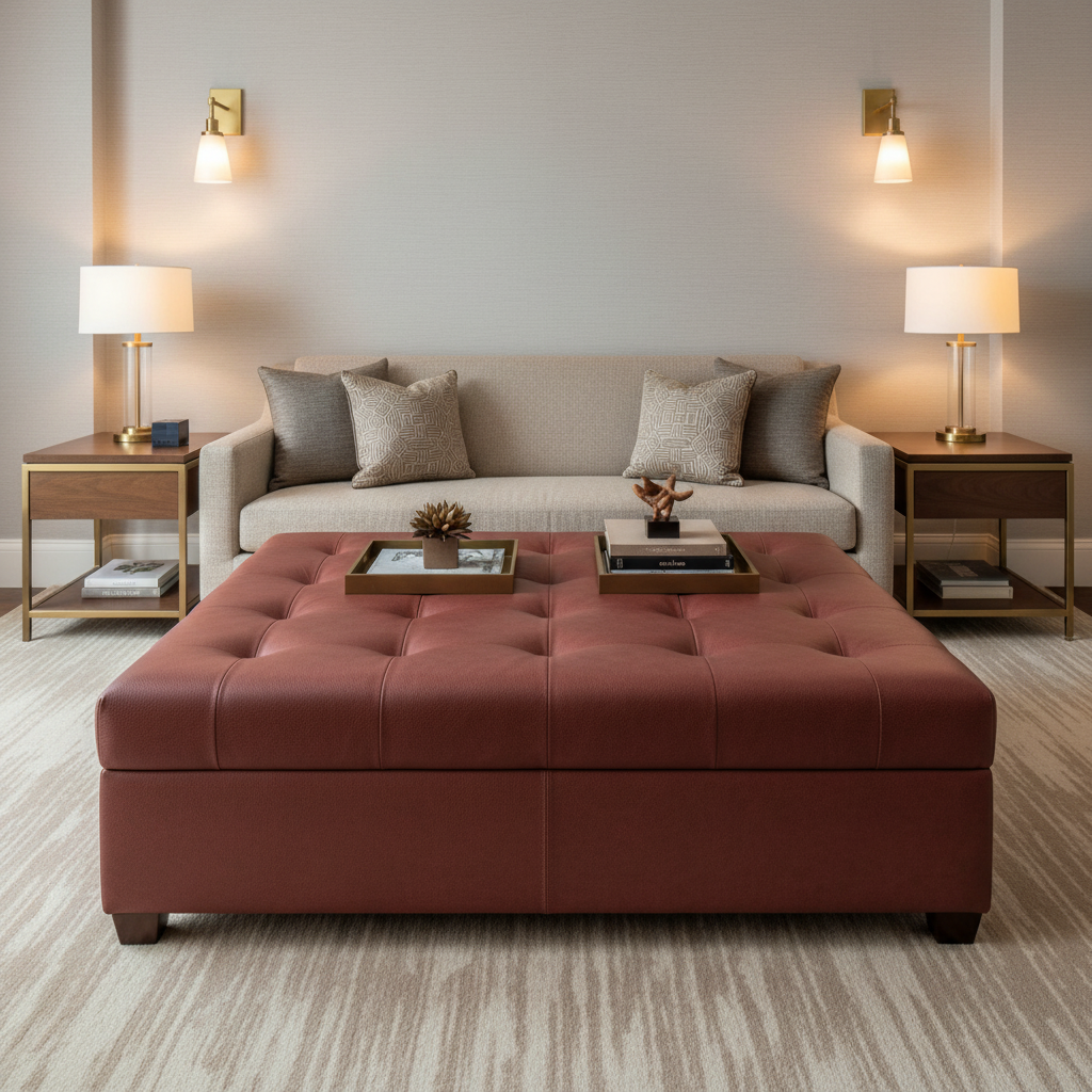 Kick Em Jenny - Goji Upholstered Ottoman | Architectural Fabrics