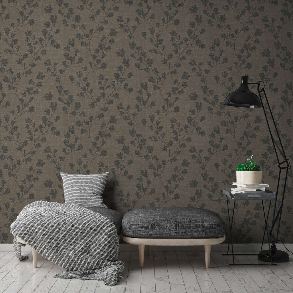 Nara Black, Brown Wallcovering | AS Creation