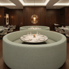 Fine Woven Texture Pale Celadon Upholstered Banquette | Architectural Fabrics