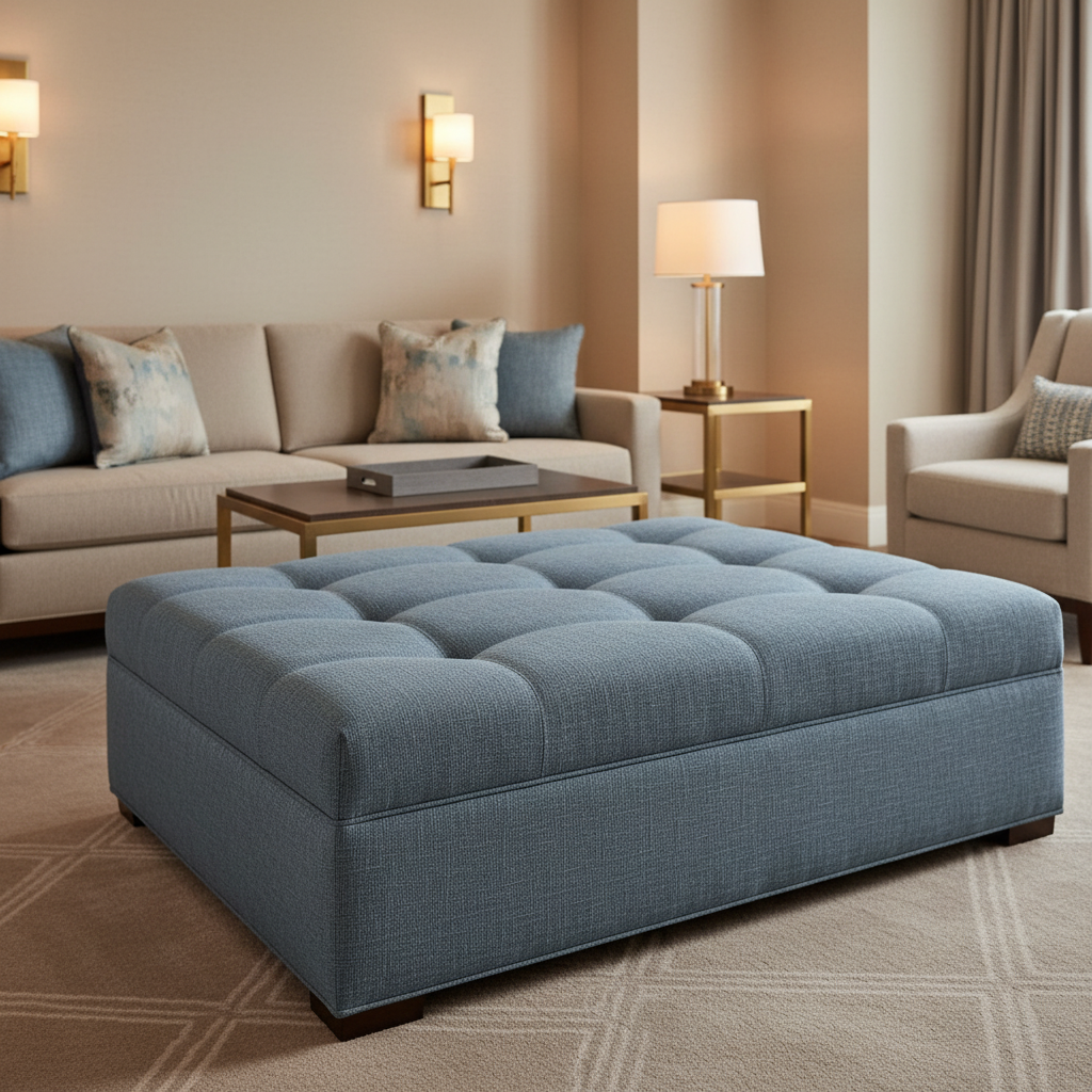 Tweed Bay - Neptune Upholstered Ottoman | Architectural Fabrics