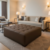 Soper Hole - Brown Upholstered Ottoman | Architectural Fabrics
