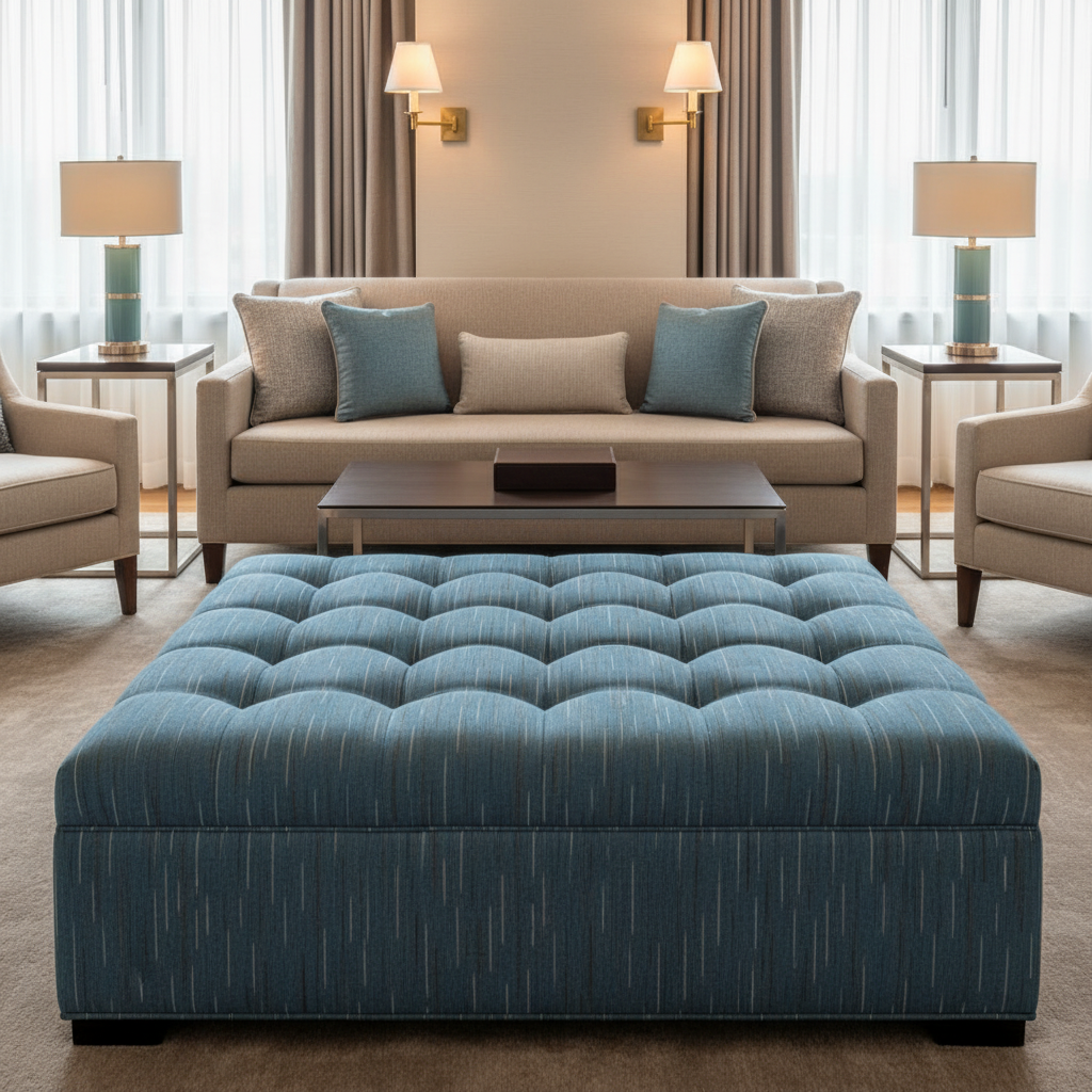Stitchwork Bay - Riviera Upholstered Ottoman | Architectural Fabrics