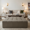 Linen Island - Morel Upholstered Ottoman | Architectural Fabrics