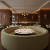 Fine Woven Texture Soft Olive Upholstered Banquette | Architectural Fabrics