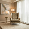 Crushed Velvet Texture Olive Bronze Upholstered Chair | Architectural Fabrics