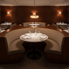 Subtle Textured Solid Muted Bronze Upholstered Banquette | Architectural Fabrics