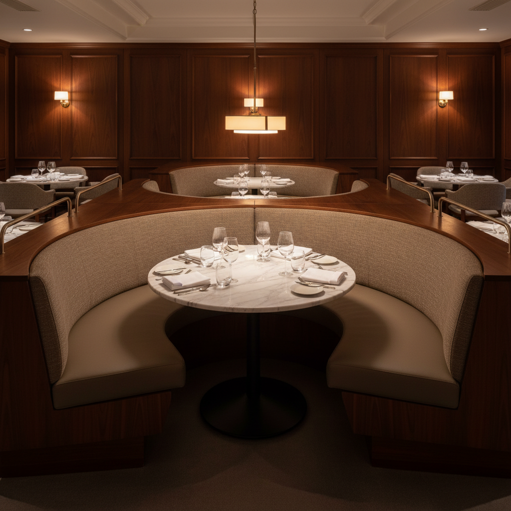 Subtle Textured Solid Muted Bronze Upholstered Banquette | Architectural Fabrics