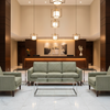 Chevron Woven Texture Sage Green Upholstered Sofa | Architectural Fabrics