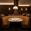Aarden - Golden Umber Silicone Hybrid Upholstered Banquette | Architectural Fabrics
