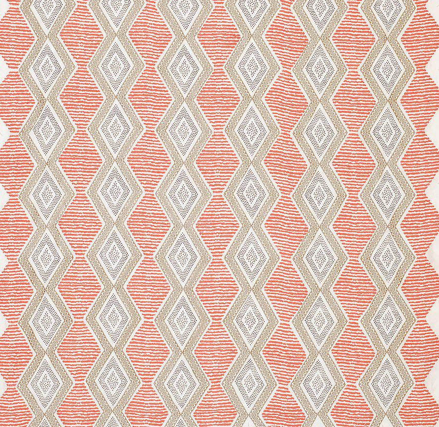 DWCY-900158 Nina Campbell Fabric Coral designer-wallcoverings-los-angeles