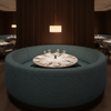 Woven Geometric Texture Teal Mist Upholstered Banquette | Architectural Fabrics