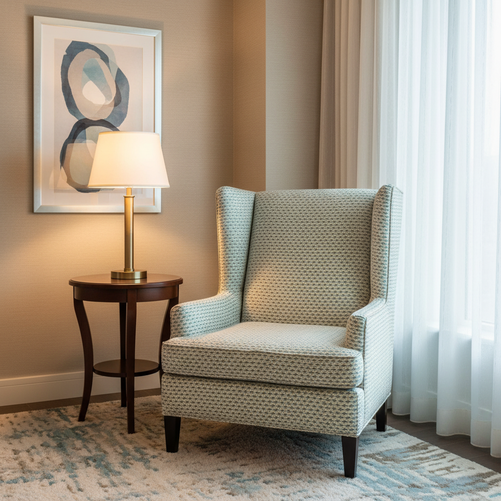 Woven Geometric Texture Aqua Mist Upholstered Chair | Architectural Fabrics