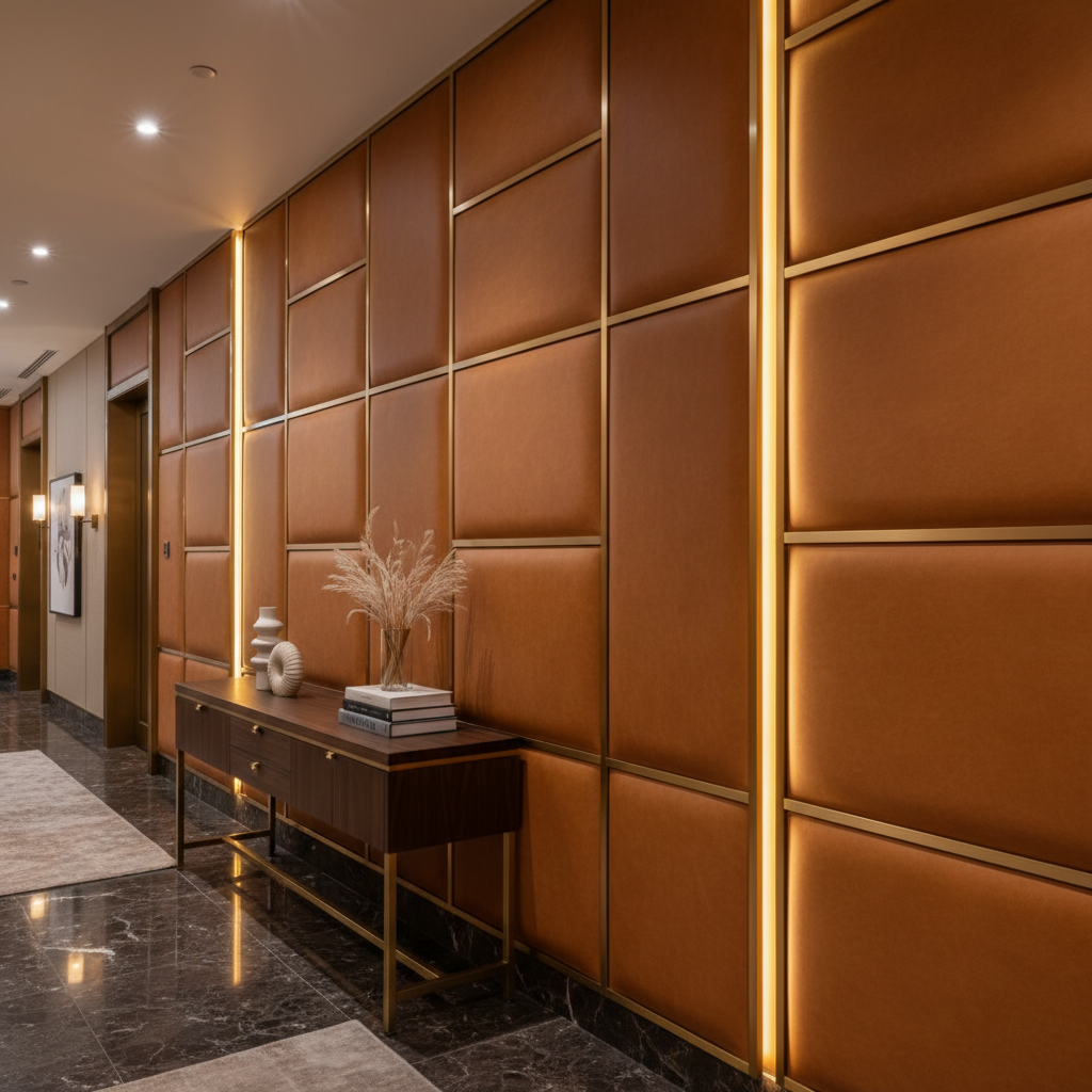 BANDOLIER - BANDOLIER Faux Leather Upholstered Wall Panel | Architectural Fabrics