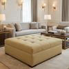 Rattan Bay - Oat Upholstered Ottoman | Architectural Fabrics