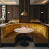 Crushed Velvet Texture Goldenrod Upholstered Banquette | Architectural Fabrics