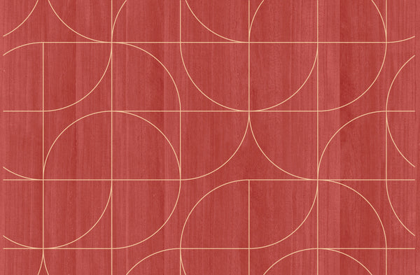 Narragansett-Terracotta Wood Veneer Wallcovering | Phillipe Romano
