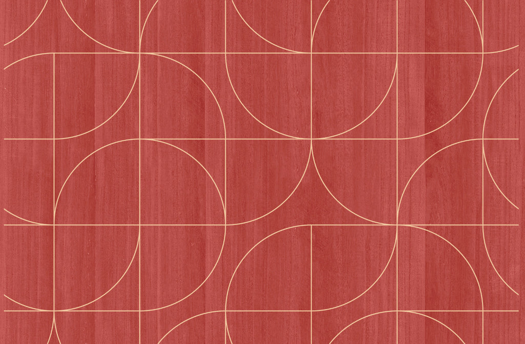 Narragansett-Terracotta Wood Veneer Wallcovering | Phillipe Romano — WOOD-501200