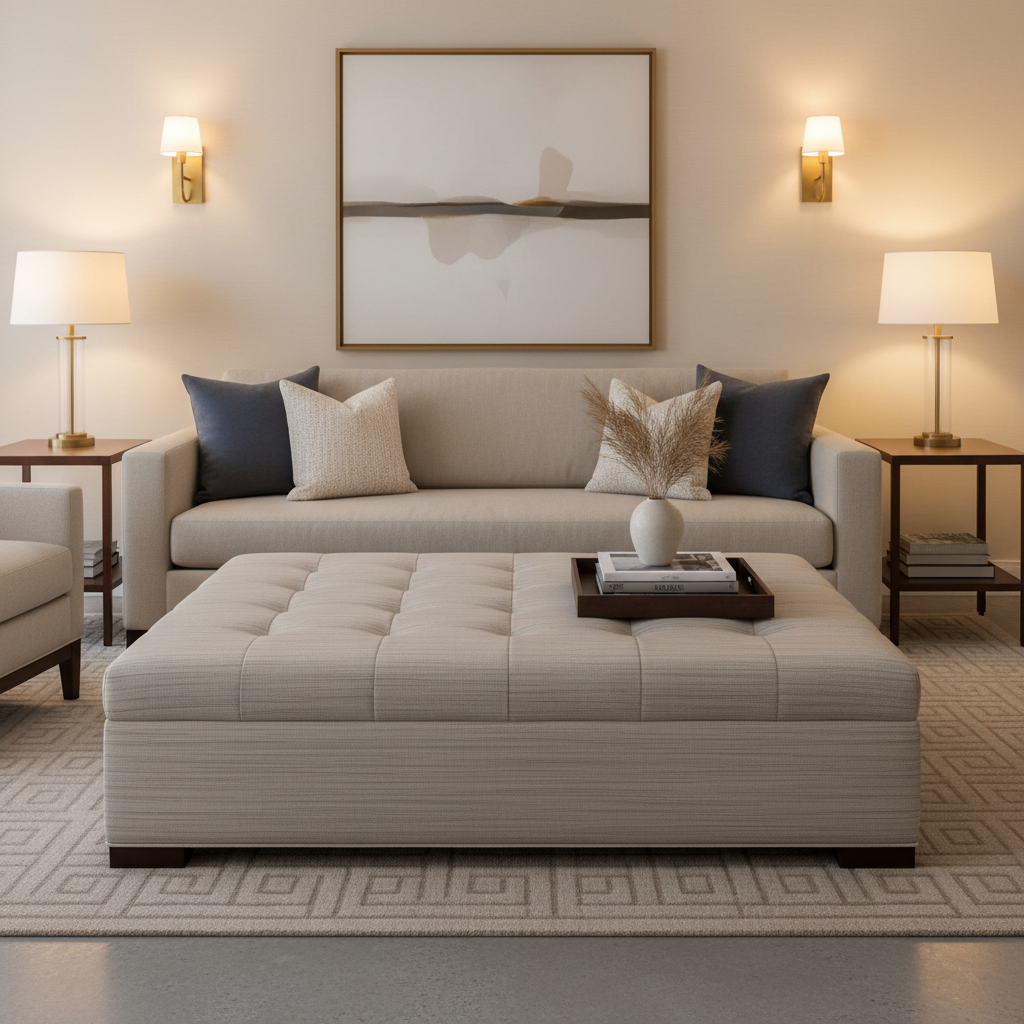 Treasure Beach - Cloud Upholstered Ottoman | Architectural Fabrics