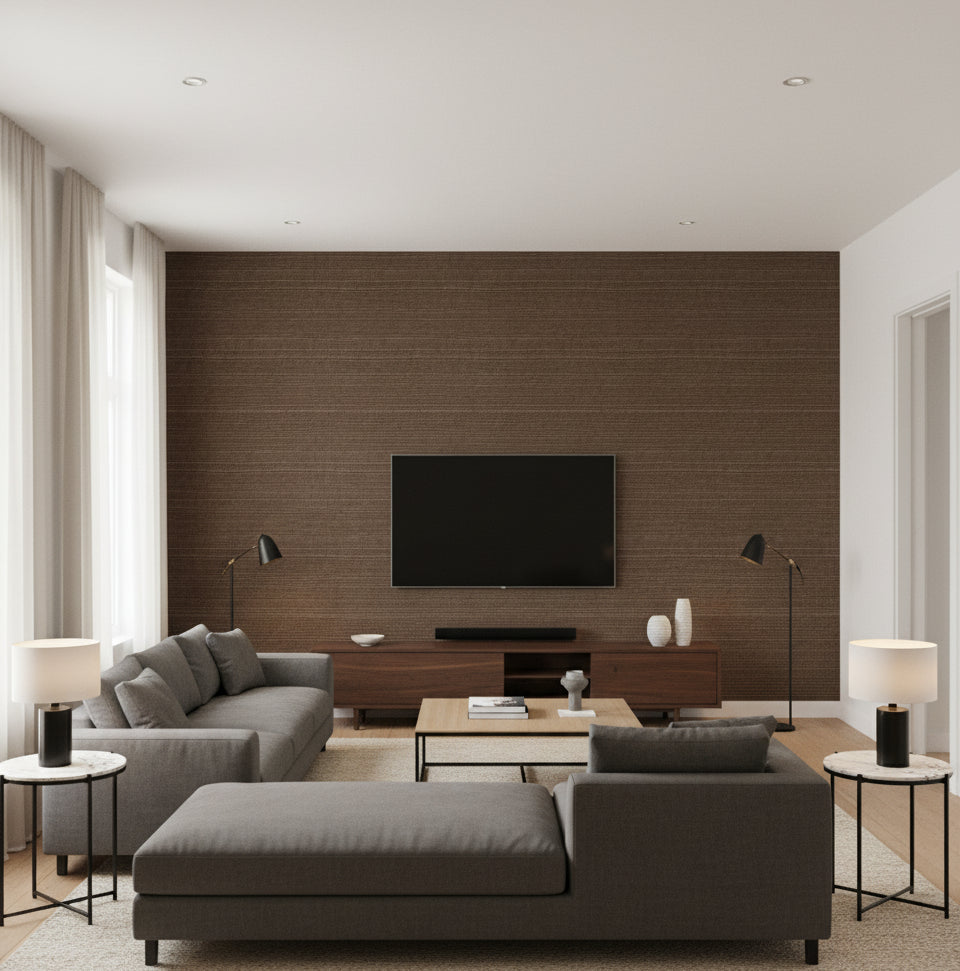 Alana Abaca Tight Woven Grass | Phillipe Romano - living room room setting