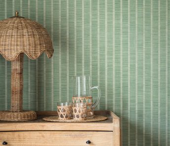 Abacá Embossed Vinyl Stripe Celadon | Osborne & Little Europe