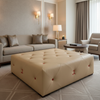 Red Hook - Flax Upholstered Ottoman | Architectural Fabrics