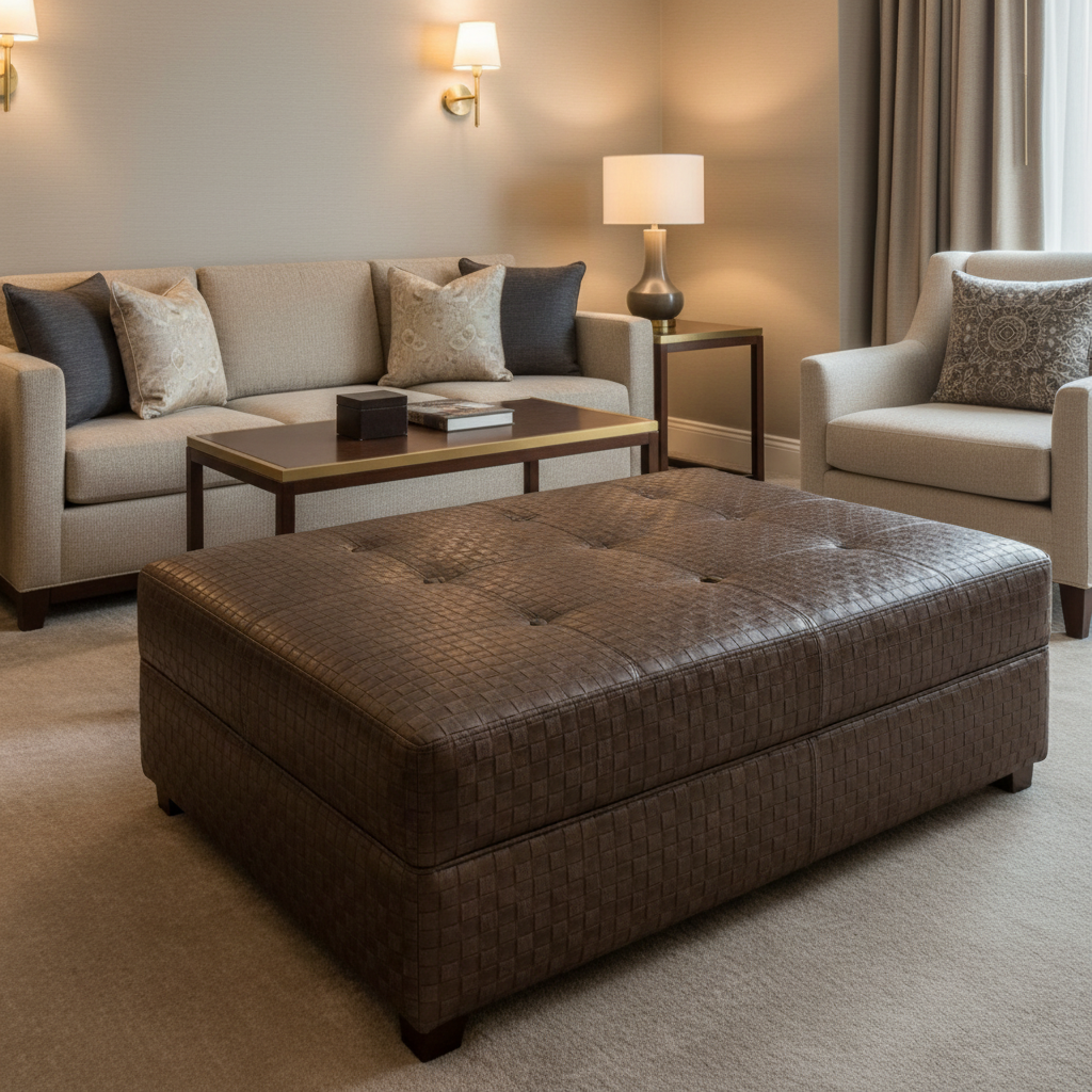 Berretta - Berretta Performance Vinyl Upholstered Ottoman | Architectural Fabrics