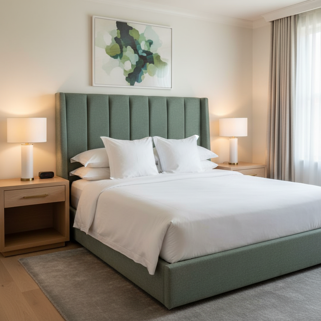 St. Eustatius - Sea Green Upholstered Headboard | Architectural Fabrics