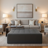 Luxury Cay - Pitch Upholstered Ottoman | Architectural Fabrics