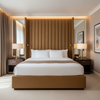 Fine Pebble Grain Golden Tan Upholstered Headboard | Architectural Fabrics