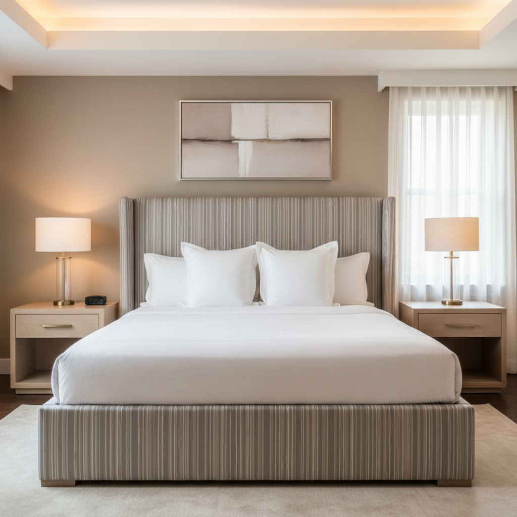Sandy Point Stripe - Cloud Upholstered Headboard | Architectural Fabrics