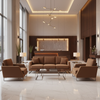 Smooth Solid Color Rich Umber Upholstered Sofa | Architectural Fabrics