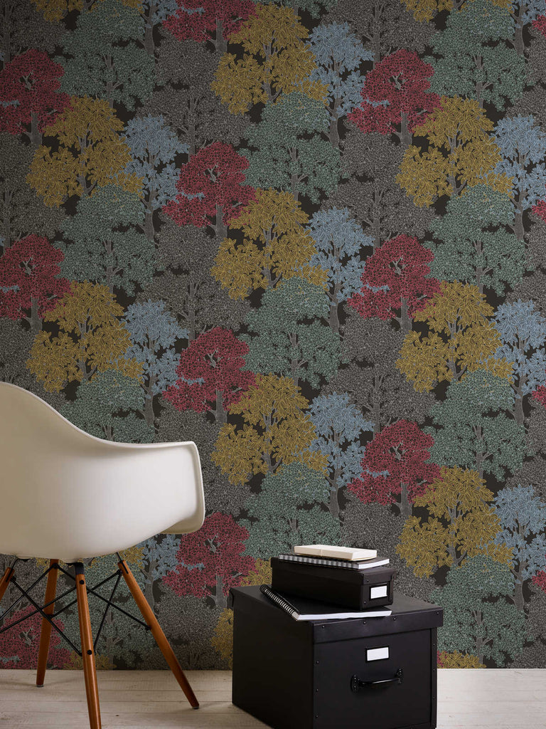 Floral Impression Black Wallcovering | AS Creation