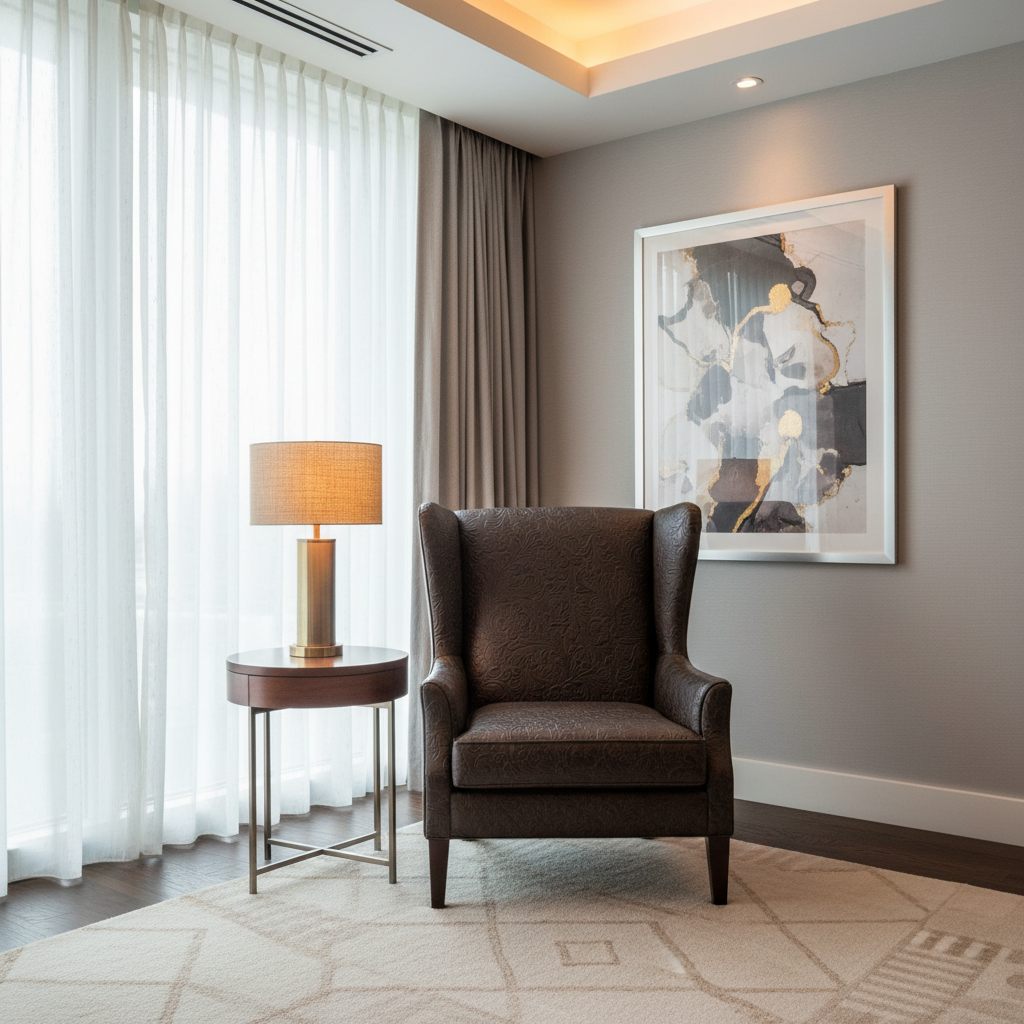 West Indian Lily - Dull Espresso Upholstered Chair | Architectural Fabrics