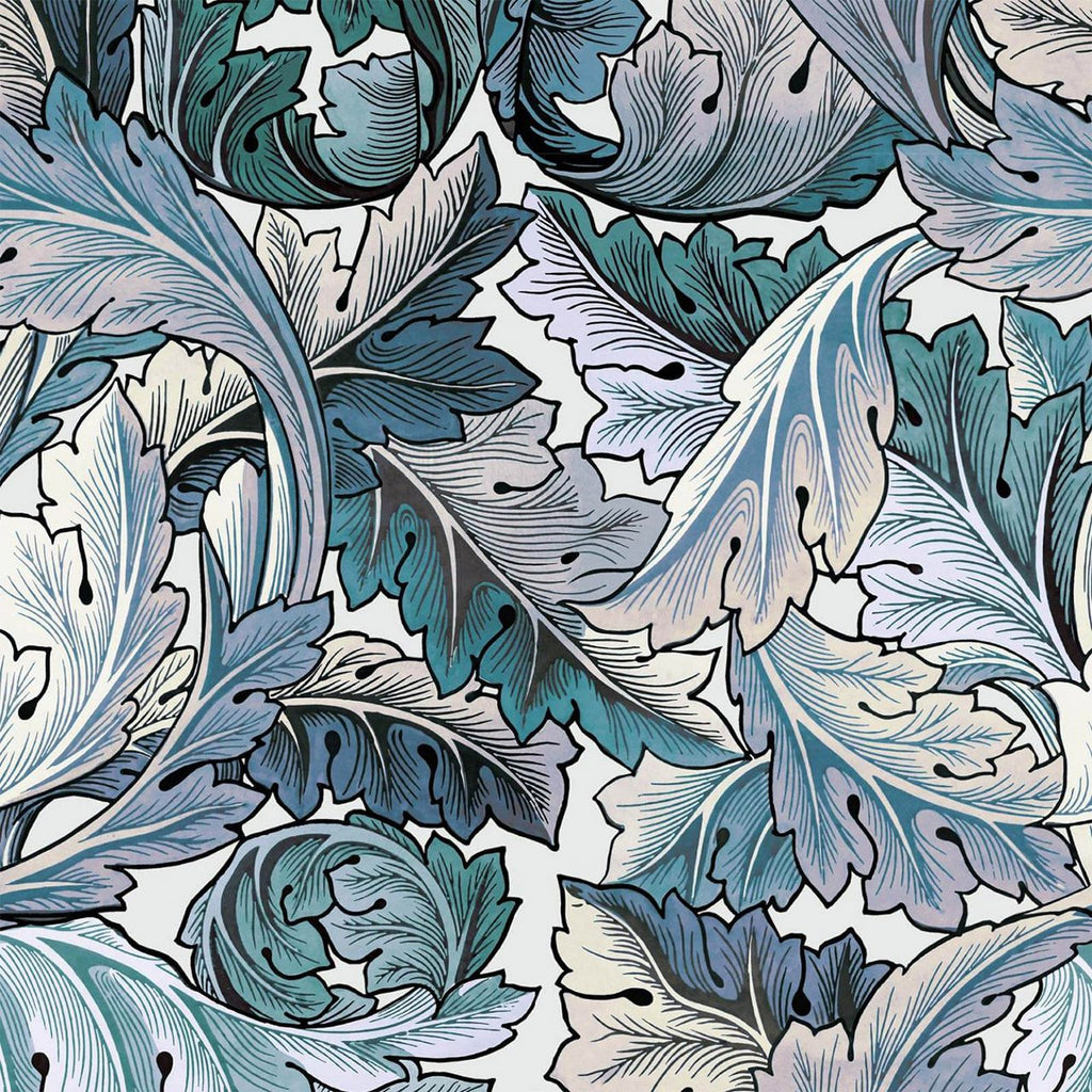 Acanthus Blue Off White, Sample