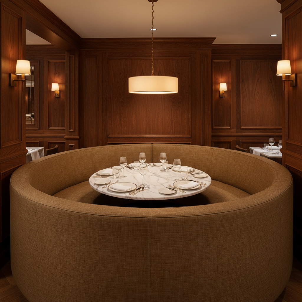 Triangle Reef - Latte Upholstered Banquette | Architectural Fabrics