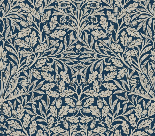 Acorn Indigo Peel and Stick Wallcovering | Jeffrey Stevens
