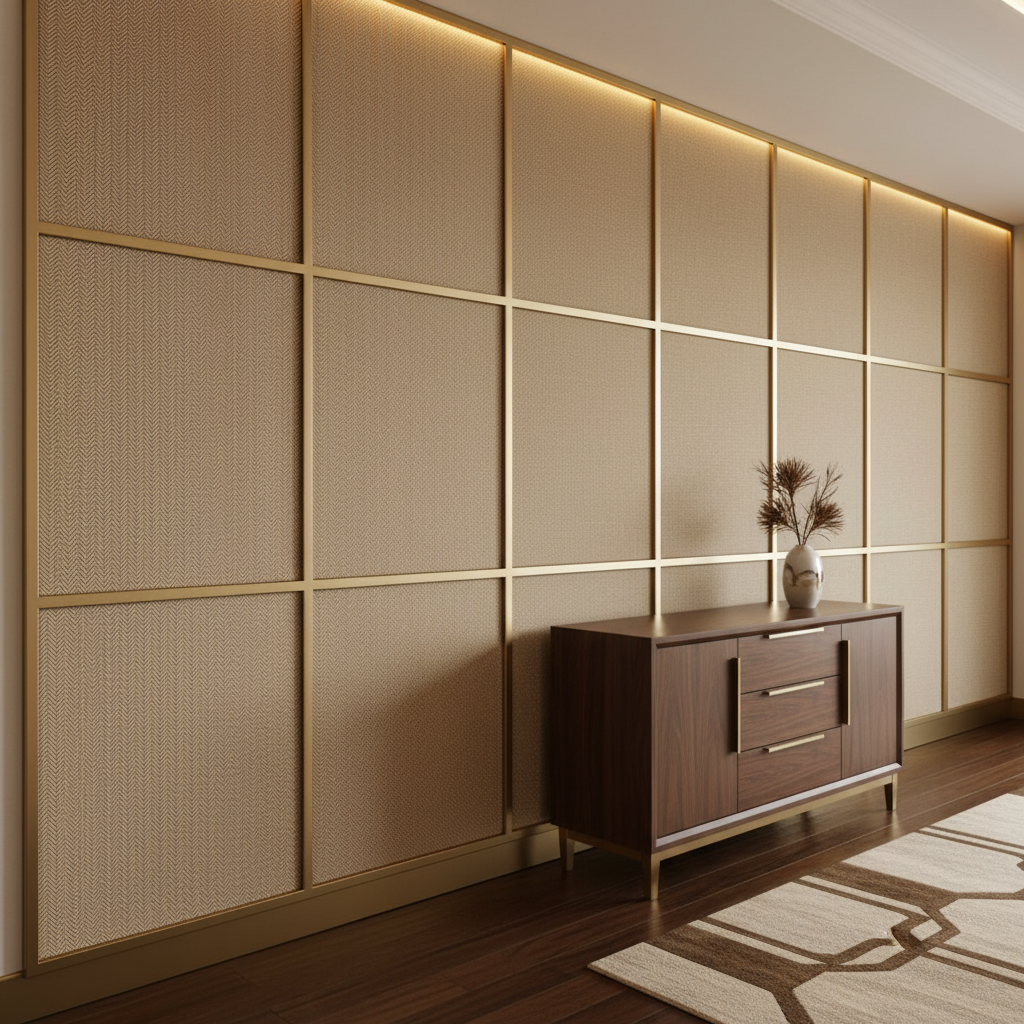 Rainbow Reef - Cashew Upholstered Wall Panel | Architectural Fabrics