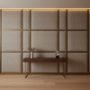 Woven Crosshatch Texture Neutral Taupe Upholstered Wall Panel | Architectural Fabrics