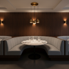 Smooth Pebble Grain Soft Gray Upholstered Banquette | Architectural Fabrics