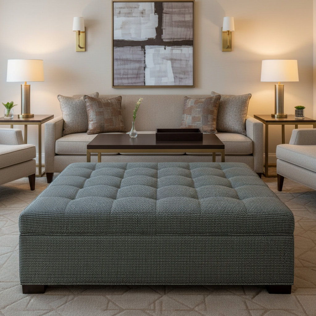 St. Eustatius - Pier Upholstered Ottoman | Architectural Fabrics
