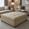 St. Eustatius - Vellum Upholstered Ottoman | Architectural Fabrics