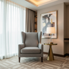 Fine Pebble Grain Soft Gray Upholstered Chair | Architectural Fabrics