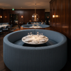 Amalfi - Twilight Blue Indoor/Outdoor Vinyl Upholstered Banquette | Architectural Fabrics