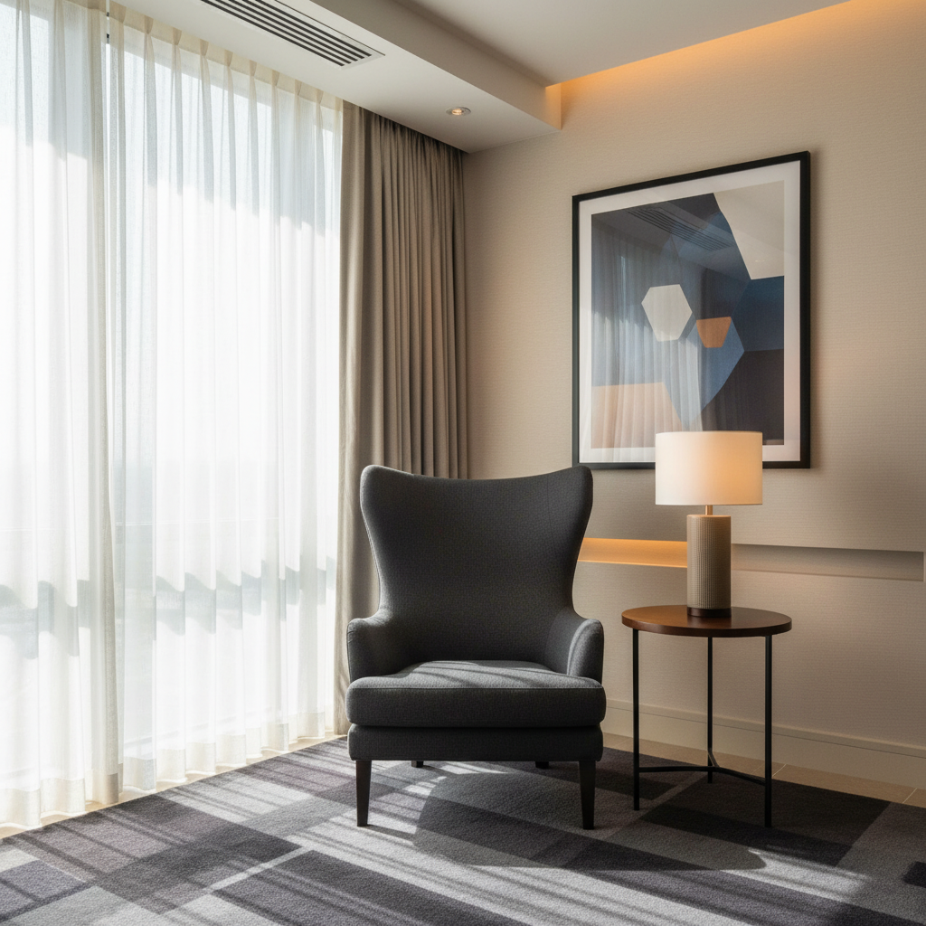 Smooth Matte Texture Deep Charcoal Upholstered Chair | Architectural Fabrics