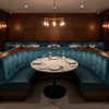 Crushed Velvet Texture Deep Teal Upholstered Banquette | Architectural Fabrics