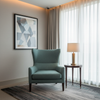 Woven Linen Texture Dusty Teal Upholstered Chair | Architectural Fabrics