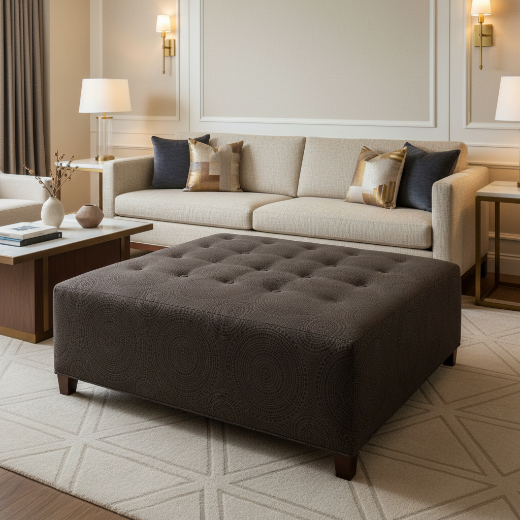 Virgin Gorda - Onyx Upholstered Ottoman | Architectural Fabrics