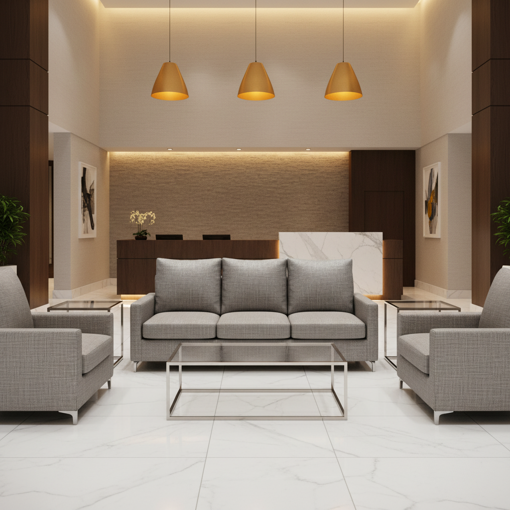 Fine Woven Texture Silver Grey Upholstered Sofa | Architectural Fabrics