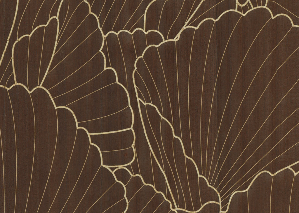 Bay Head-Jade Leaf Lotus Wood Veneer Wallcovering | Phillipe Romano — WOOD-500540