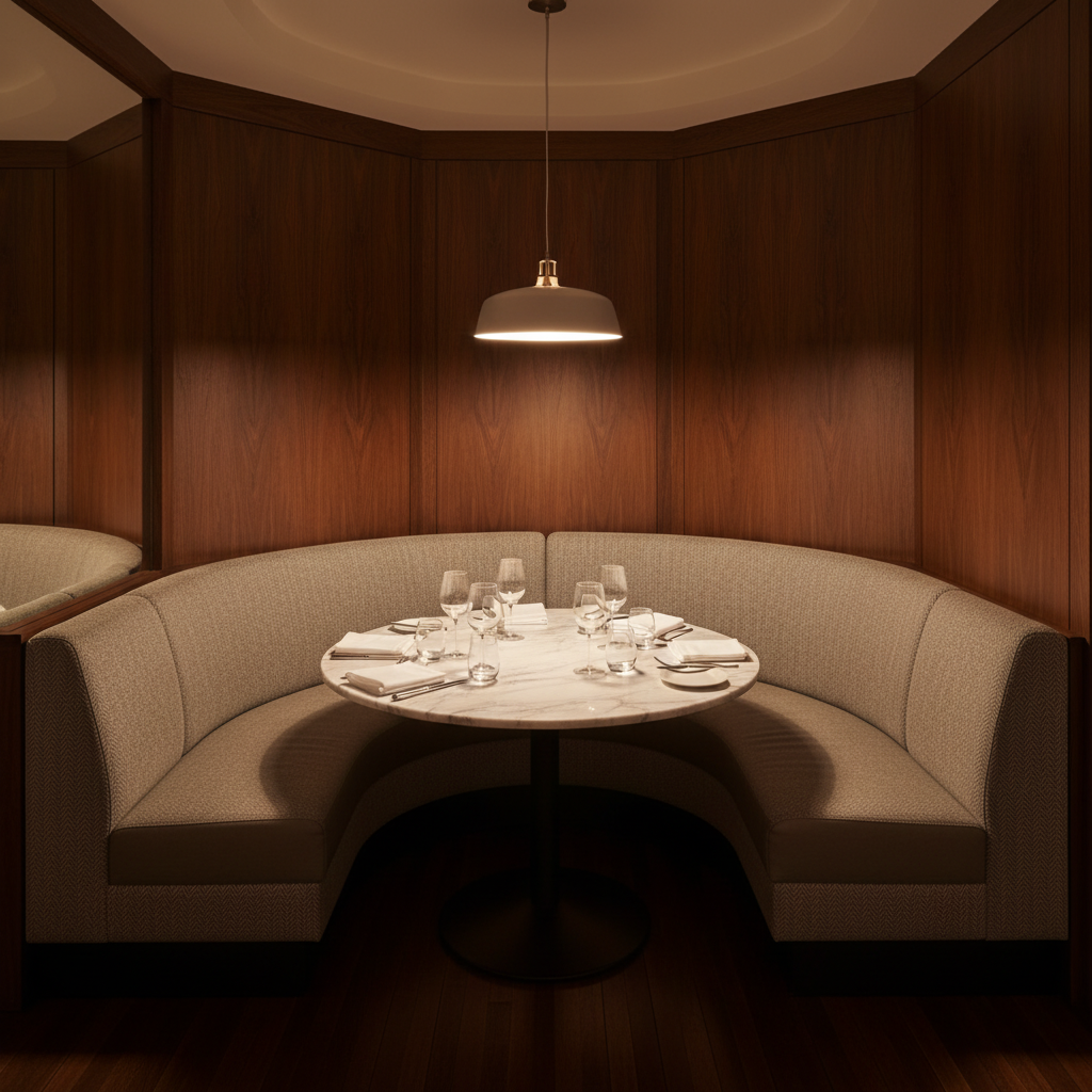 Steeple Reef - Twilight Upholstered Banquette | Architectural Fabrics